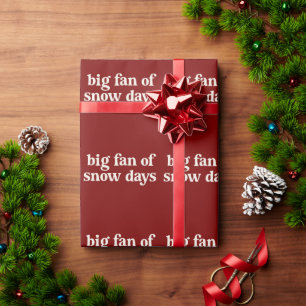 Grote fan van sneeuwdagen Grappige wintervakantie  Cadeaupapier