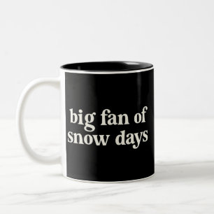 Grote fan van sneeuwdagen Grappige wintervakantie Tweekleurige Koffiemok