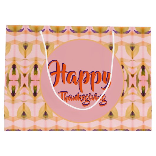 Grote Fancy Thanksgiving papieren geschenkzak Groot Cadeauzakje (Achterkant)