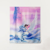 Grote fantasie Princess Unicorn tapestry Wandkleed (Voorkant)
