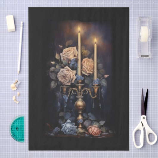 Grote Fantasy Gotische Bloemen Kaarsen Decoupage Tissuepapier (Craft)