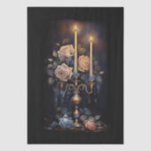 Grote Fantasy Gotische Bloemen Kaarsen Decoupage Tissuepapier (Voorkant)