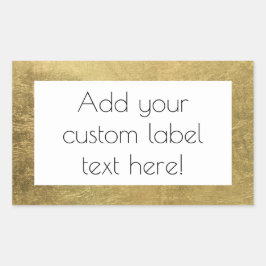 Grote Faux Gold Leaf Custom Craft Favor Bruiloft Rechthoekige Sticker