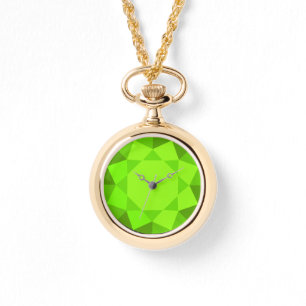 Grote, faux groene peridot gem horloge