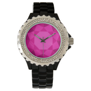 Grote, faux roze tourmaline gem horloge