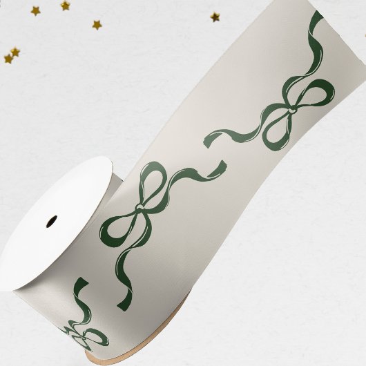 Grote Feestelijke Bogen Groene Kerstvakantie Satijnen Lint