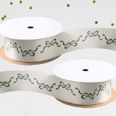 Grote Feestelijke Bogen Groene Kerstvakantie Satijnen Lint