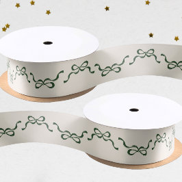 Grote Feestelijke Bogen Groene Kerstvakantie Satijnen Lint