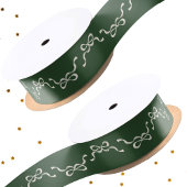 Grote Feestelijke Bogen Groene Kerstvakantie Satijnen Lint