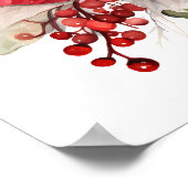 Grote feestelijke rode poinsettia kerstbloem poster (Hoek)