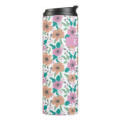 Grote Felgekleurde Bloemen Persoonlijk Thermosbeker (Gedraaid links)