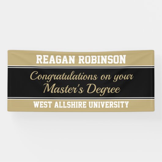 Grote felicitaties! Bandenaar voor grote mastergra Spandoek (Horizontaal)