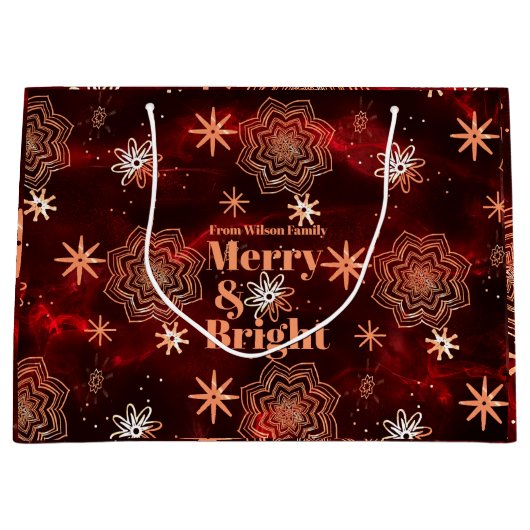 Grote felrode vakantiegeschenkzak groot cadeauzakje (Voorkant)
