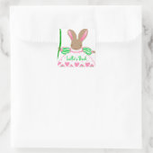 Grote Fifi-bunny-boekplaat, roze Vierkante Sticker (Tas)
