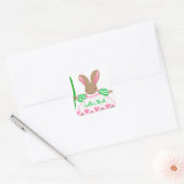 Grote Fifi-bunny-boekplaat, roze Vierkante Sticker (Envelop)