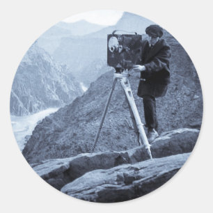 Grote filmcamera met Canyon-fotograaf Ronde Sticker