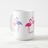 Grote Flamingo Beeldjes 15 oz. Mok (Voorkant links)