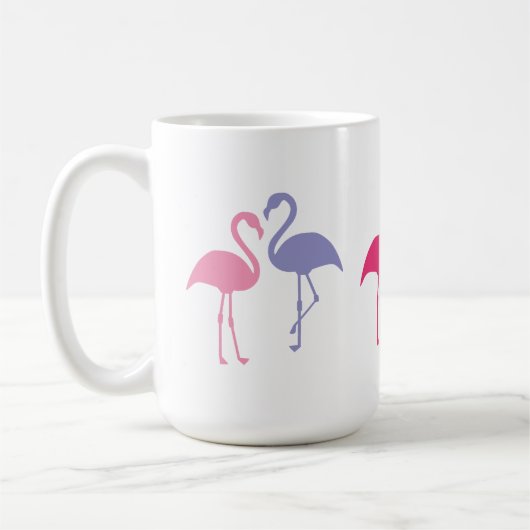 Grote Flamingo Beeldjes 15 oz. Mok (Links)