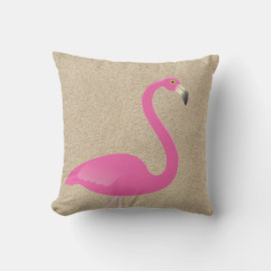Grote Flamingo op het strand Zand Outdoor Kussen