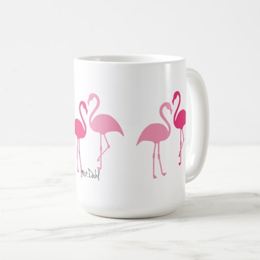 Grote Flamingo Statues 15 oz. Mok (Voorkant rechts)
