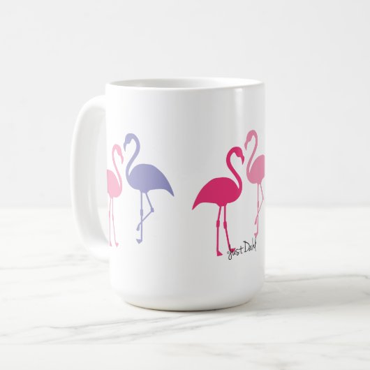 Grote Flamingo Statues 15 oz. Mok (Voorkant links)