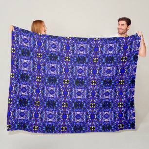 Grote fleece deken blauw/Paarse kristallen