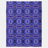 Grote fleece deken blauw/Paarse kristallen (Voorkant)