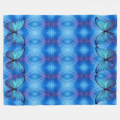 Grote fleece deken blauwe vlinders (Voorkant (Horizontaal))