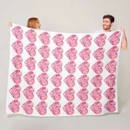 Grote fleece deken - Hartjes Design