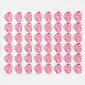 Grote fleece deken - Hartjes Design (Voorkant (Horizontaal))