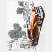 Grote Fleece Deken Hot Rod (Voorkant)
