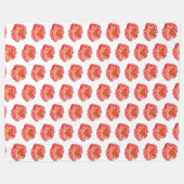 Grote fleece deken koraal pioenrozen (Voorkant (Horizontaal))