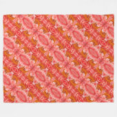 Grote fleece deken koraal pioenrozen patroon (Voorkant (Horizontaal))