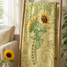 Grote fleece deken met zonnebloem