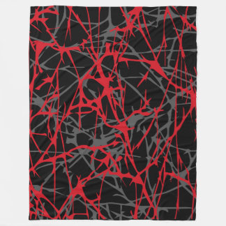 Grote fleece deken, modern, abstract, rood, zwart deken
