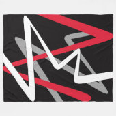 Grote Fleece deken, modern, abstract, zwart, rood (Voorkant (Horizontaal))