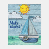 Grote Fleece Deken op maat Driftwood Beach (Voorkant)