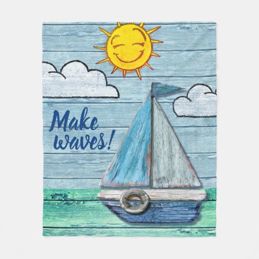 Grote Fleece Deken op maat Driftwood Beach (Voorkant)