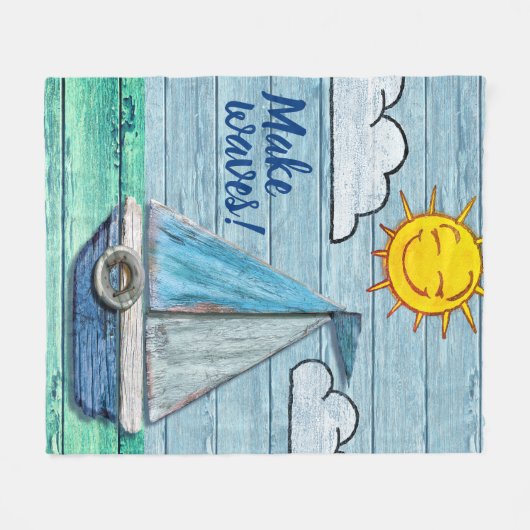 Grote Fleece Deken op maat Driftwood Beach (Voorkant (Horizontaal))