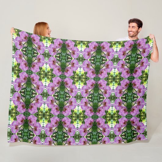 Grote fleece deken Paarse gevlekte orchidee (In situ)