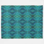 Grote fleece deken pauwenveren (Voorkant (Horizontaal))