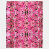 Grote fleece deken roze bladeren (Voorkant)