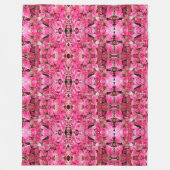 Grote fleece deken roze bladeren (Voorkant)