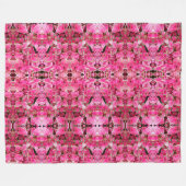 Grote fleece deken roze bladeren (Voorkant (Horizontaal))