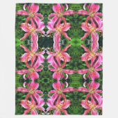 Grote fleece deken roze lelies (Voorkant)
