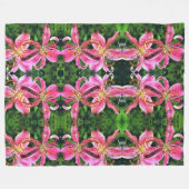 Grote fleece deken roze lelies (Voorkant (Horizontaal))