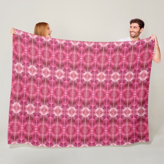 Grote Fleece Deken Roze Lotus Abstract (In situ)