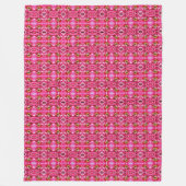 Grote fleece deken roze pioenrozen patroon. (Voorkant)