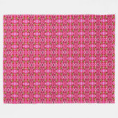 Grote fleece deken roze pioenrozen patroon. (Voorkant (Horizontaal))