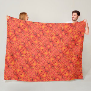 Grote fleece deken Sinaasappel Begonia Pattern
